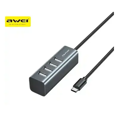 Awei CL-122T Type C Hub USB 2.0 Hub 4 Ports USB Splitter 750mm Length